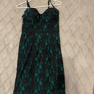 Guess? Mini Dress with Lace and Corset Details